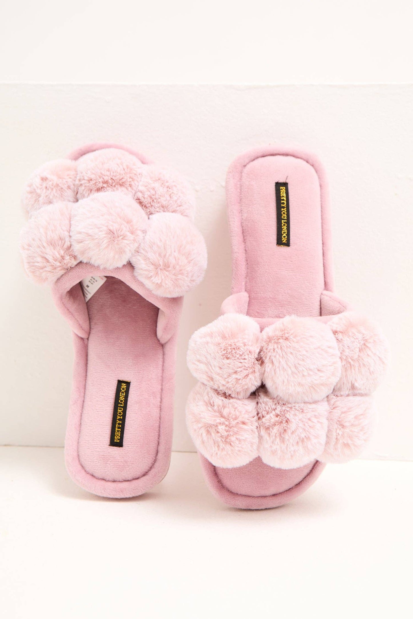 Dolly Pom Pom Slippers in Pink