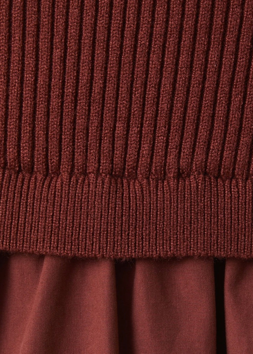 ES MADDIE MIX TIERED RUST MIDI