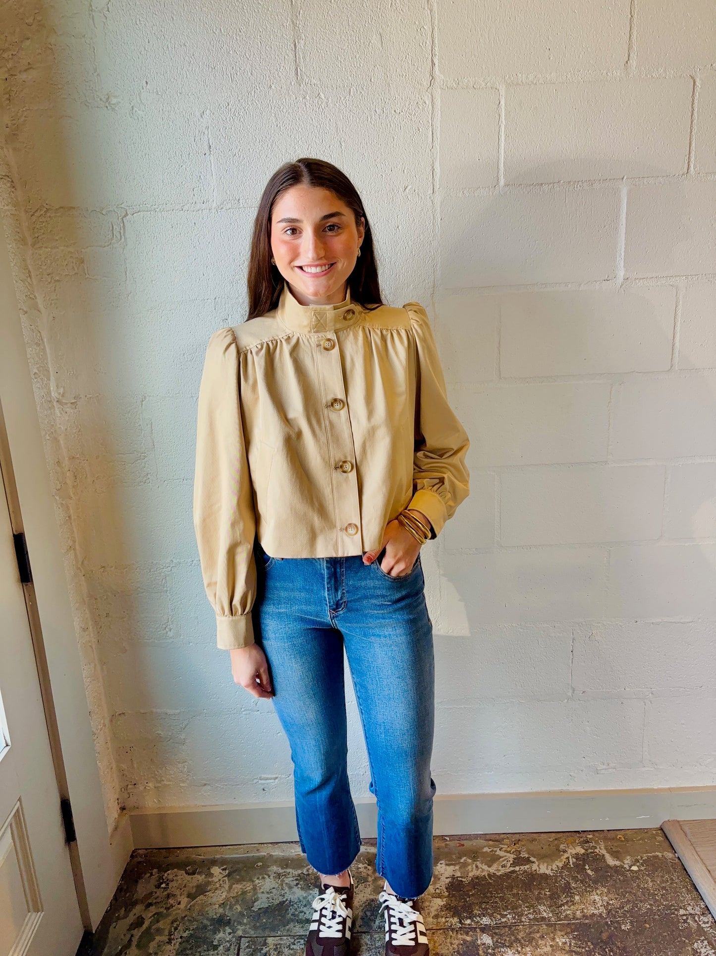 HB BRIT TAN CROP JCKT