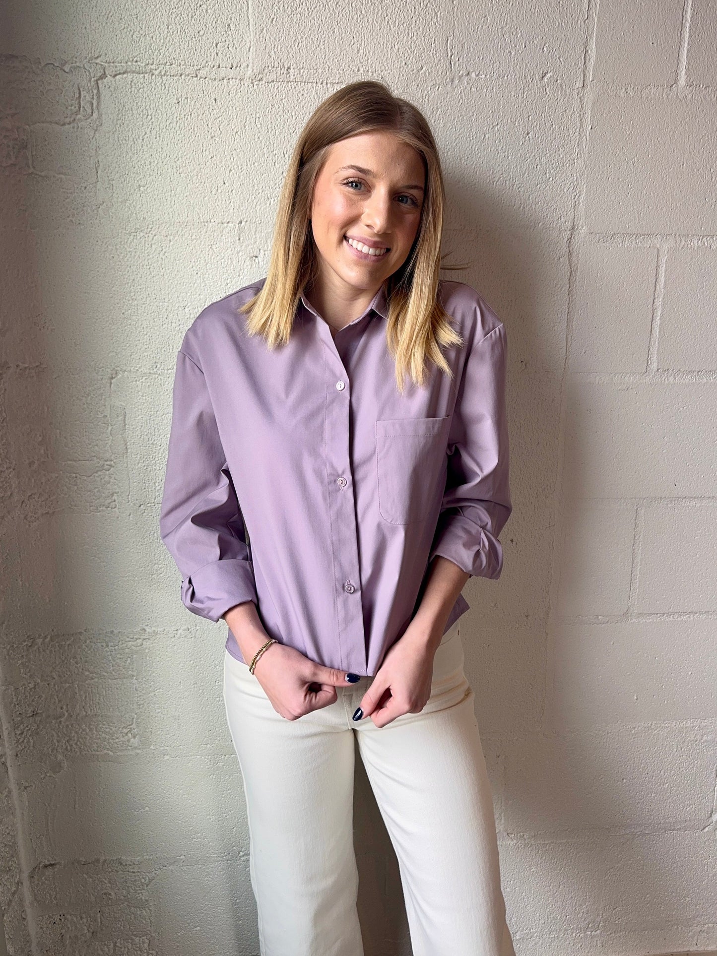 NZ MAUVE BUTTON DOWN BLOUSE
