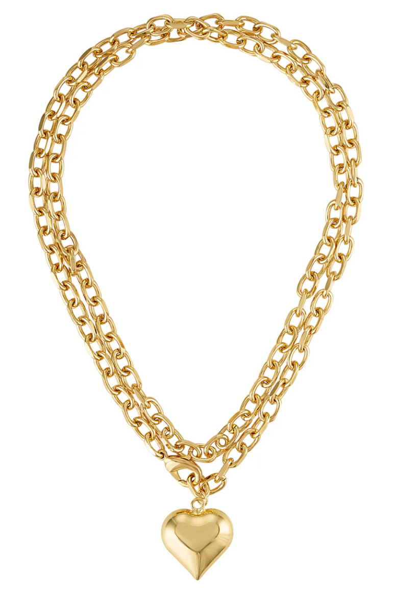 KD POPPY PUFFY HEART NCKLCE