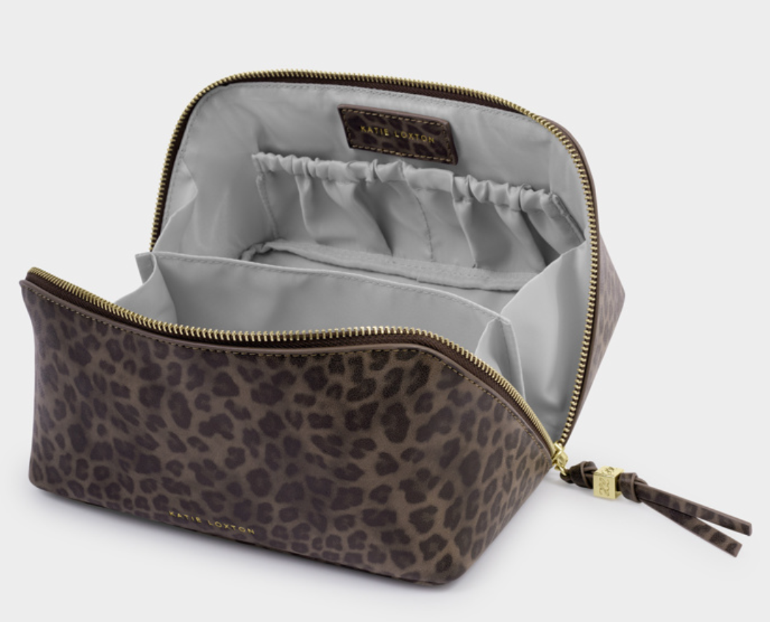 KL MEDIUM MAKE UP BAG LEOPARD