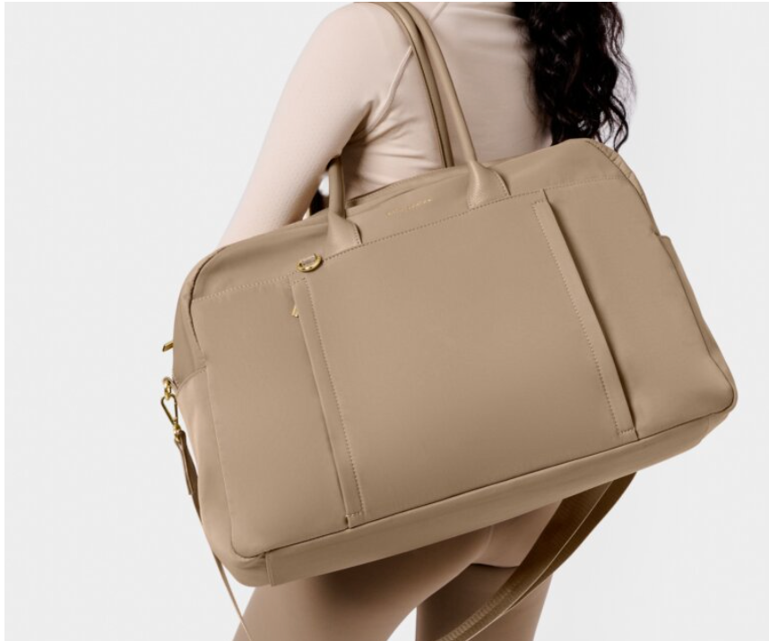 KL NYLON WEEKEND BAG TAUPE