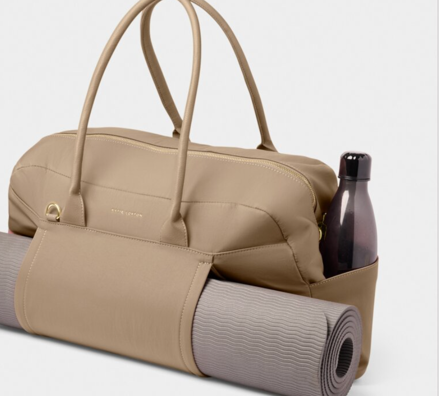 KL NYLON WEEKEND BAG TAUPE
