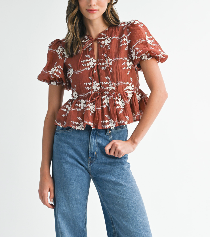 EB EVY MAROON BLOUSE