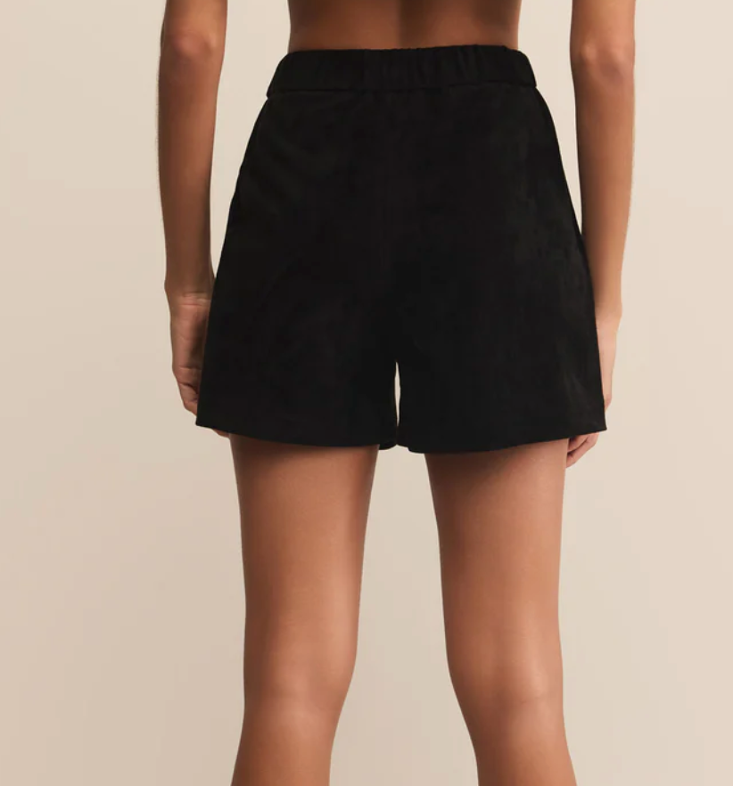 SZ TIA BLK SUEDE SHRTS