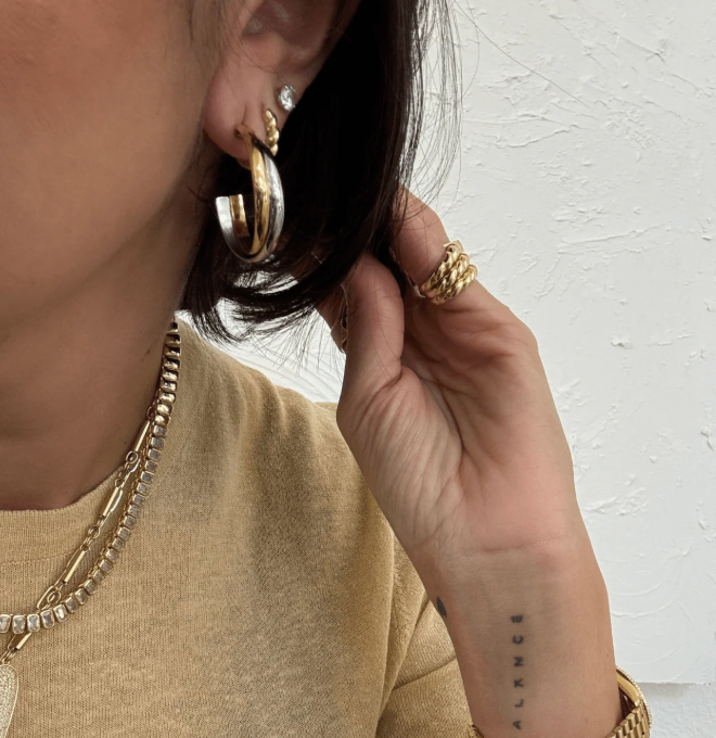 BR LIRA TWO TONE HOOPS