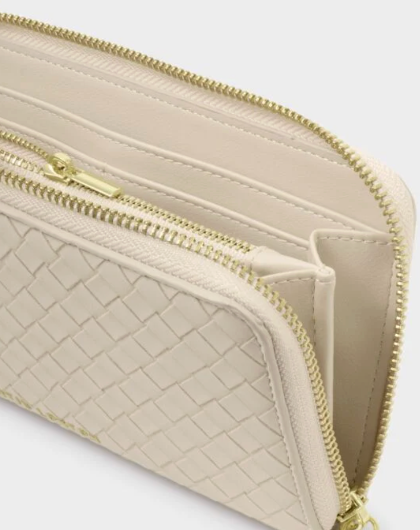 KL LG WOVEN WALLET OYSTER