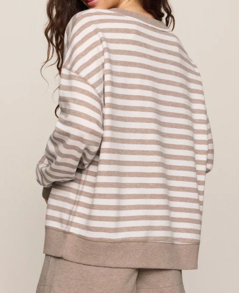 SZ EVERYDAY STRIPED CREW ASH