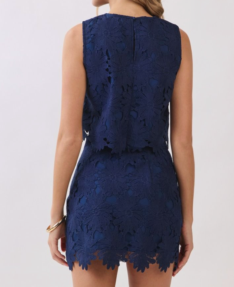 CT NVY LACEY SET