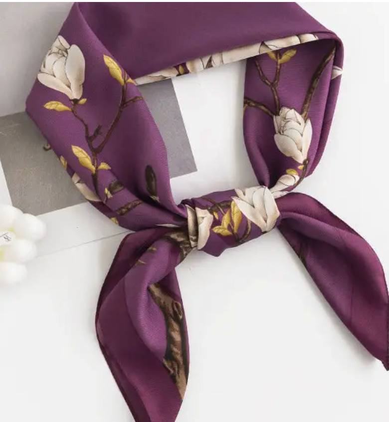 UZ PURPLE FLORAL SCARF