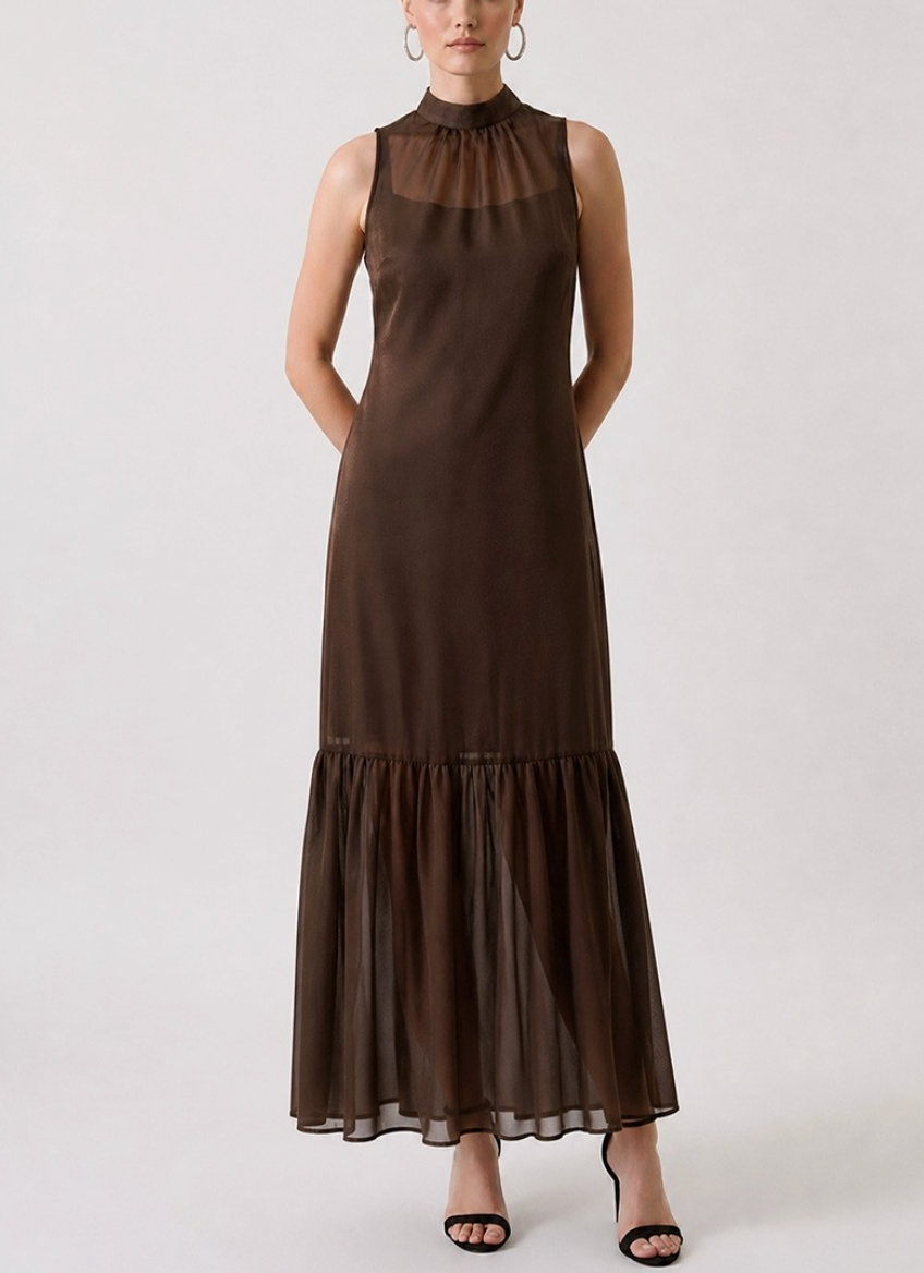 BR WHITNEY BRWN ORGANZA