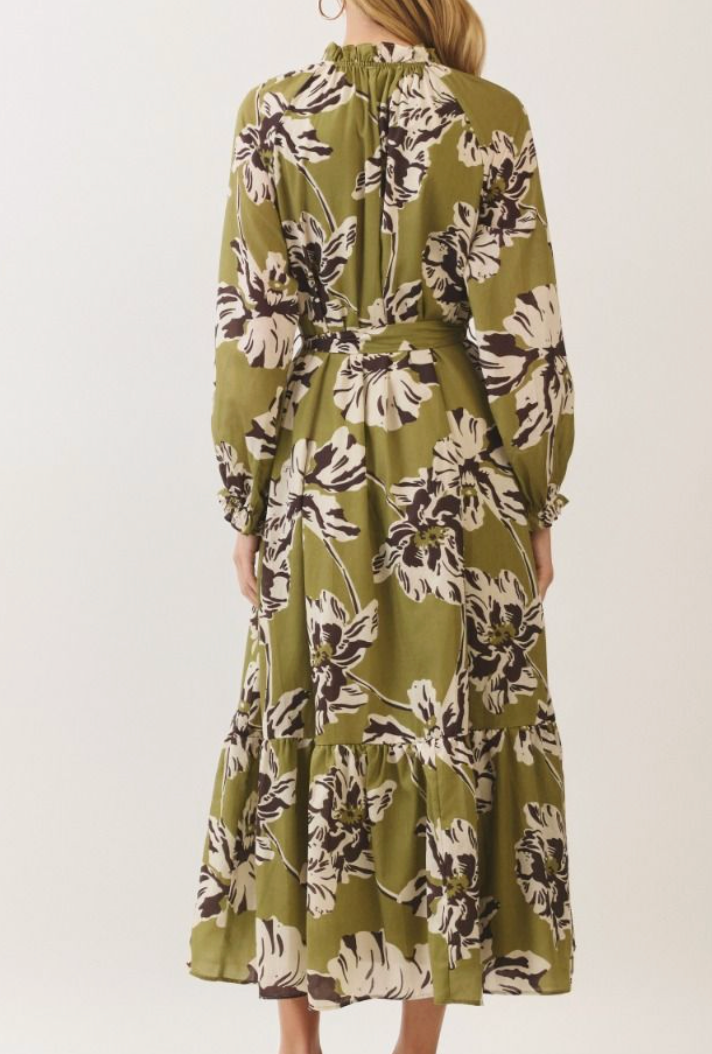 CT OLIVE FLORAL DRESS