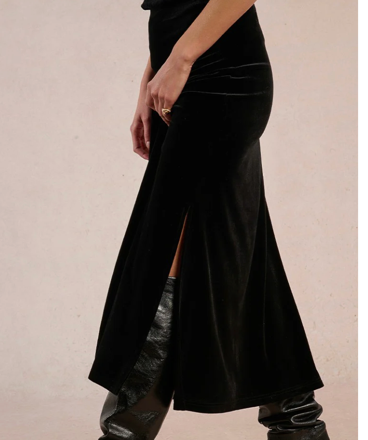 MB LEXY BLK VEL MAXI SKRT
