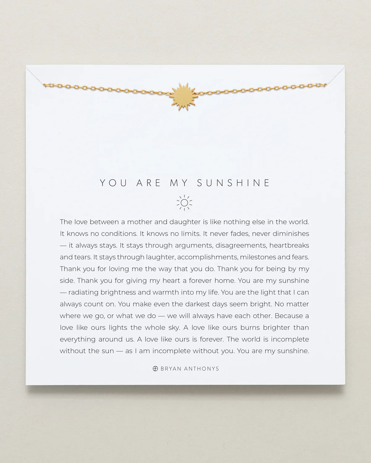 BA YOU ARE MY SUNSHINE NECKLACE