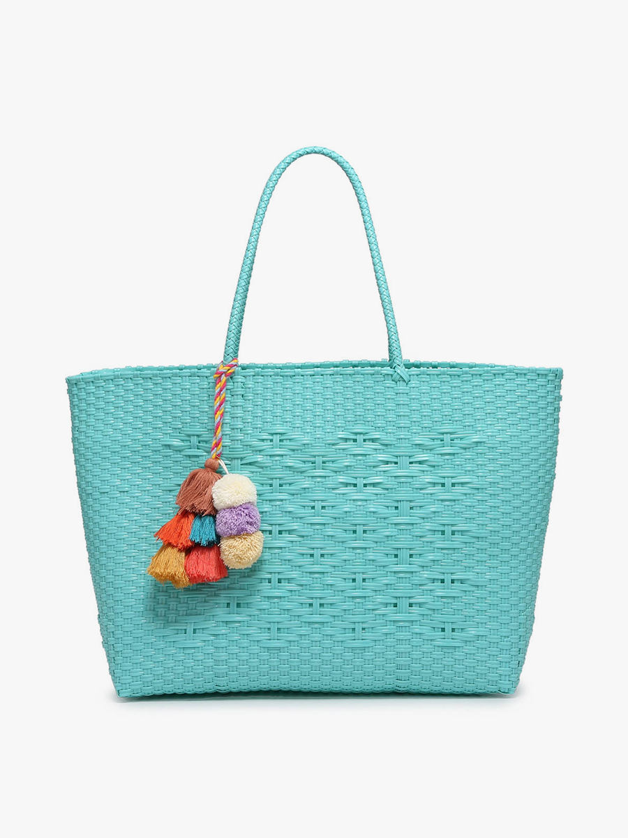 JC Shelby Large Tote w/ Pom-Poms
