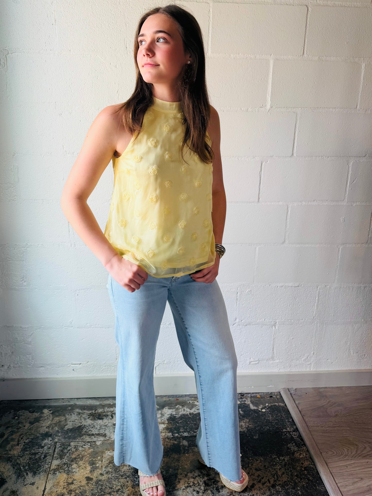 IC YLW HALTER TOP