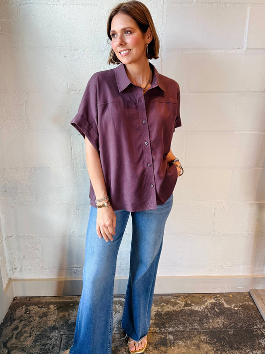EN JUNE MERLOT BLOUSE