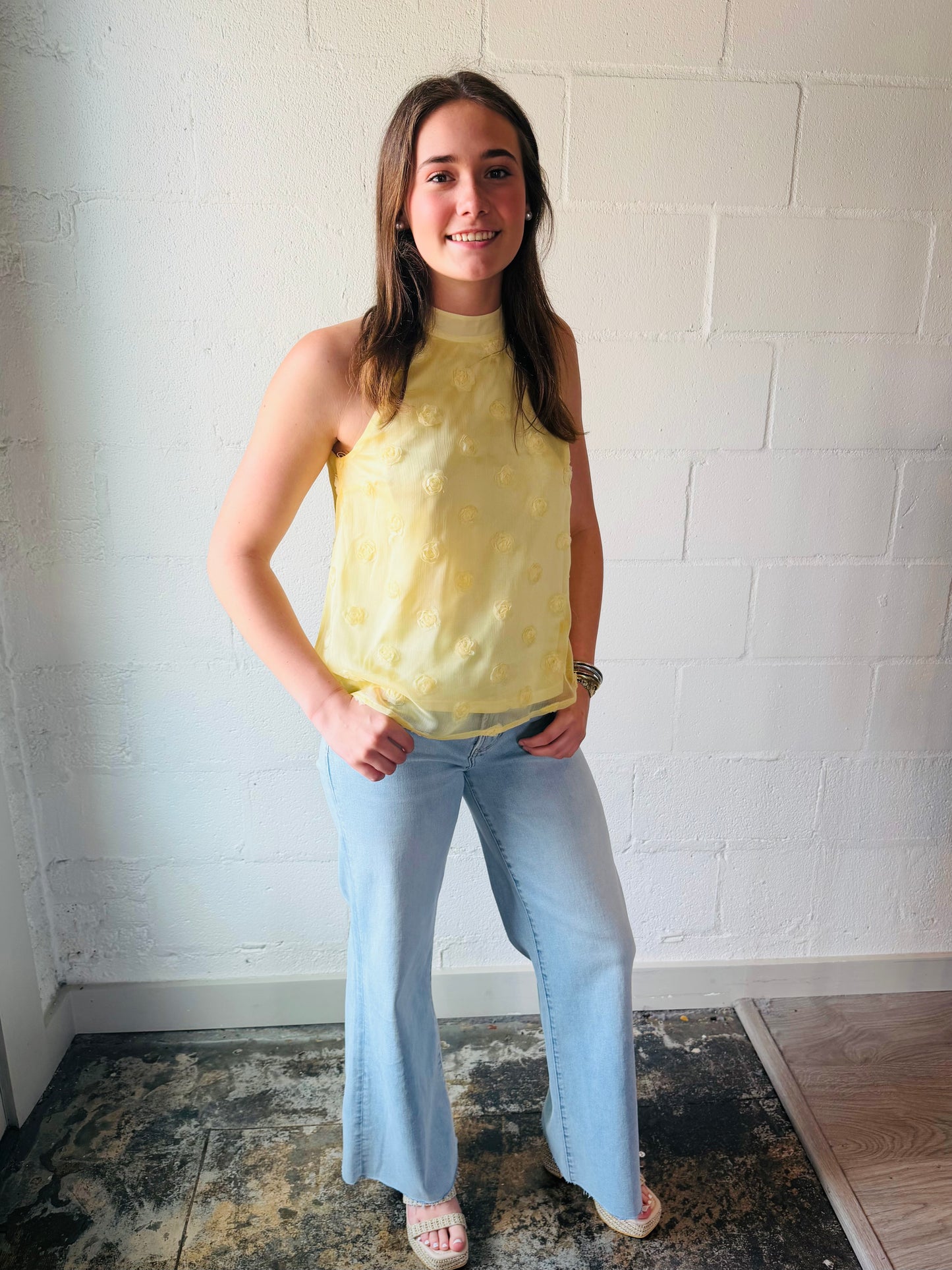 IC YLW HALTER TOP