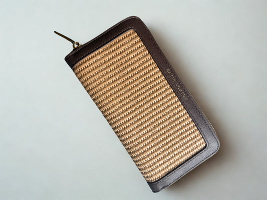 KL FLORENCE WALLET CHOC RAFFIA