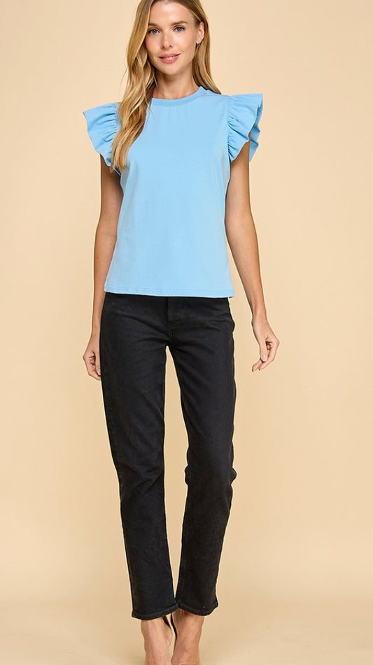 CT BLUE POPLIN TOP