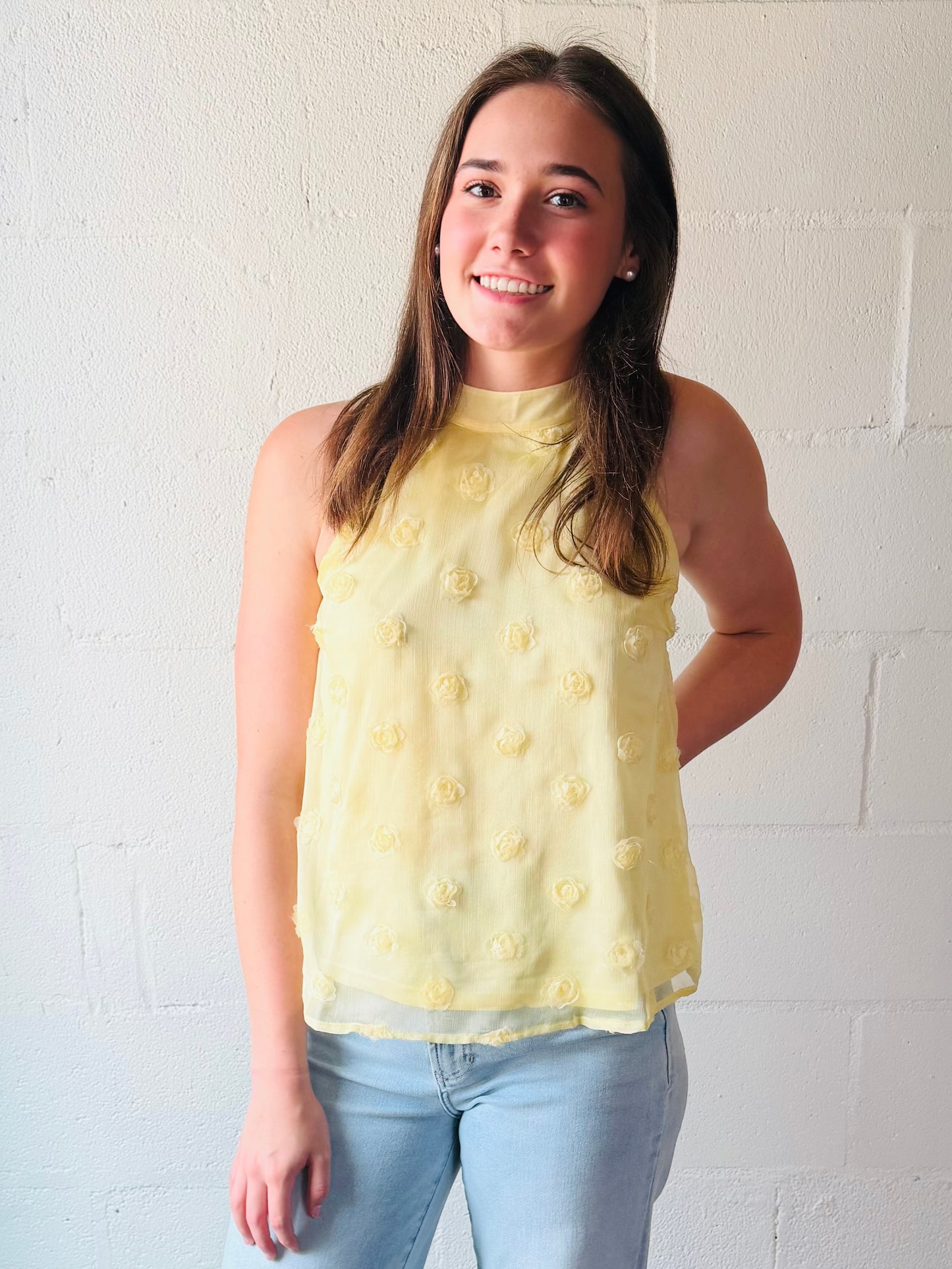 IC YLW HALTER TOP