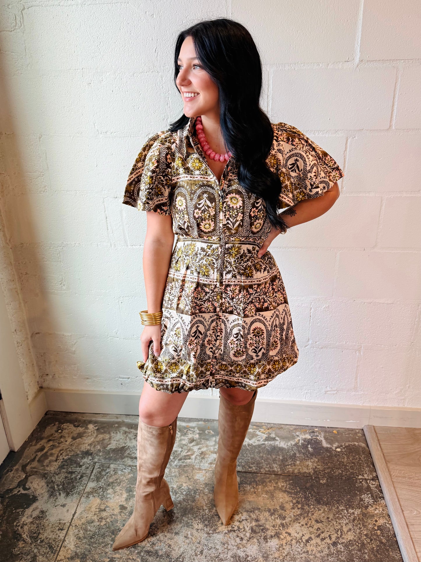 OL JANE OLIVE DRESS