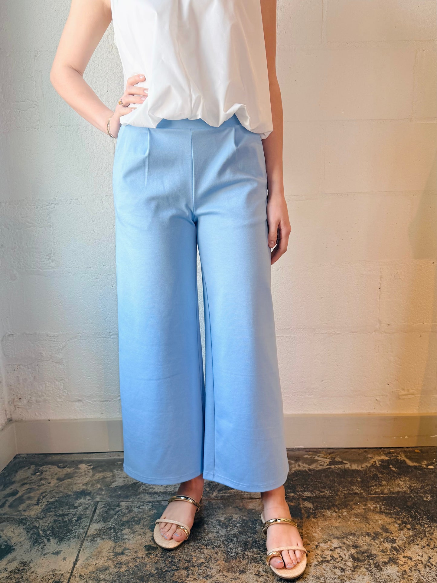 IC  KATE POWDER BLU WIDE LEG PNT