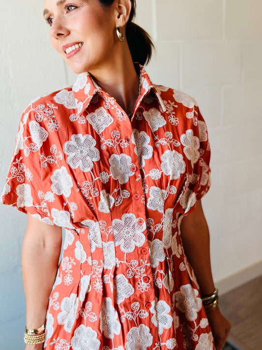 SO TWYLA TERRACOTTA FLOWER DRS