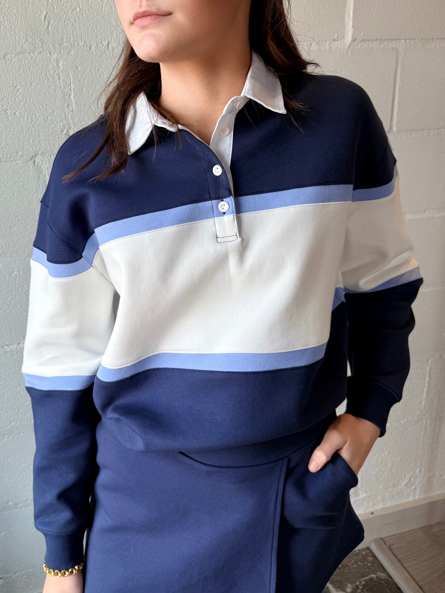 DR ESTHER NVY STRIPE