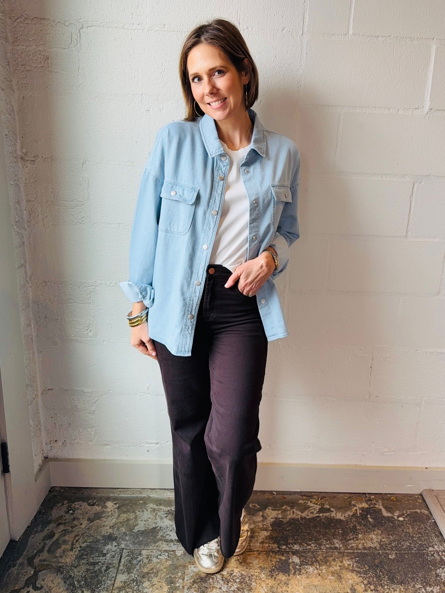 JD ADRIANNA LIGHT BLU TOP