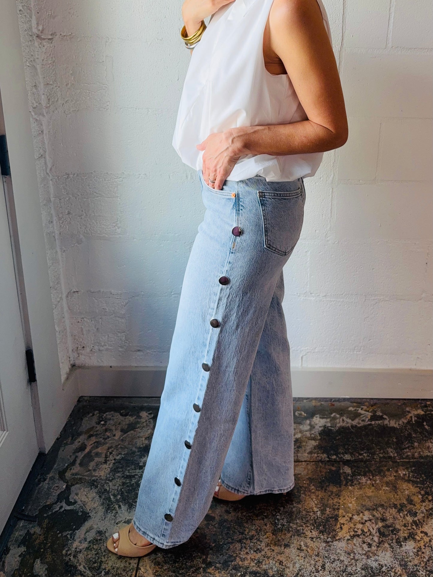HB GEMMA WIDE LEG STUDDED