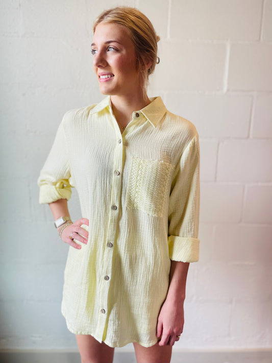 DO LEMONADE GAUZE BUTTONUP