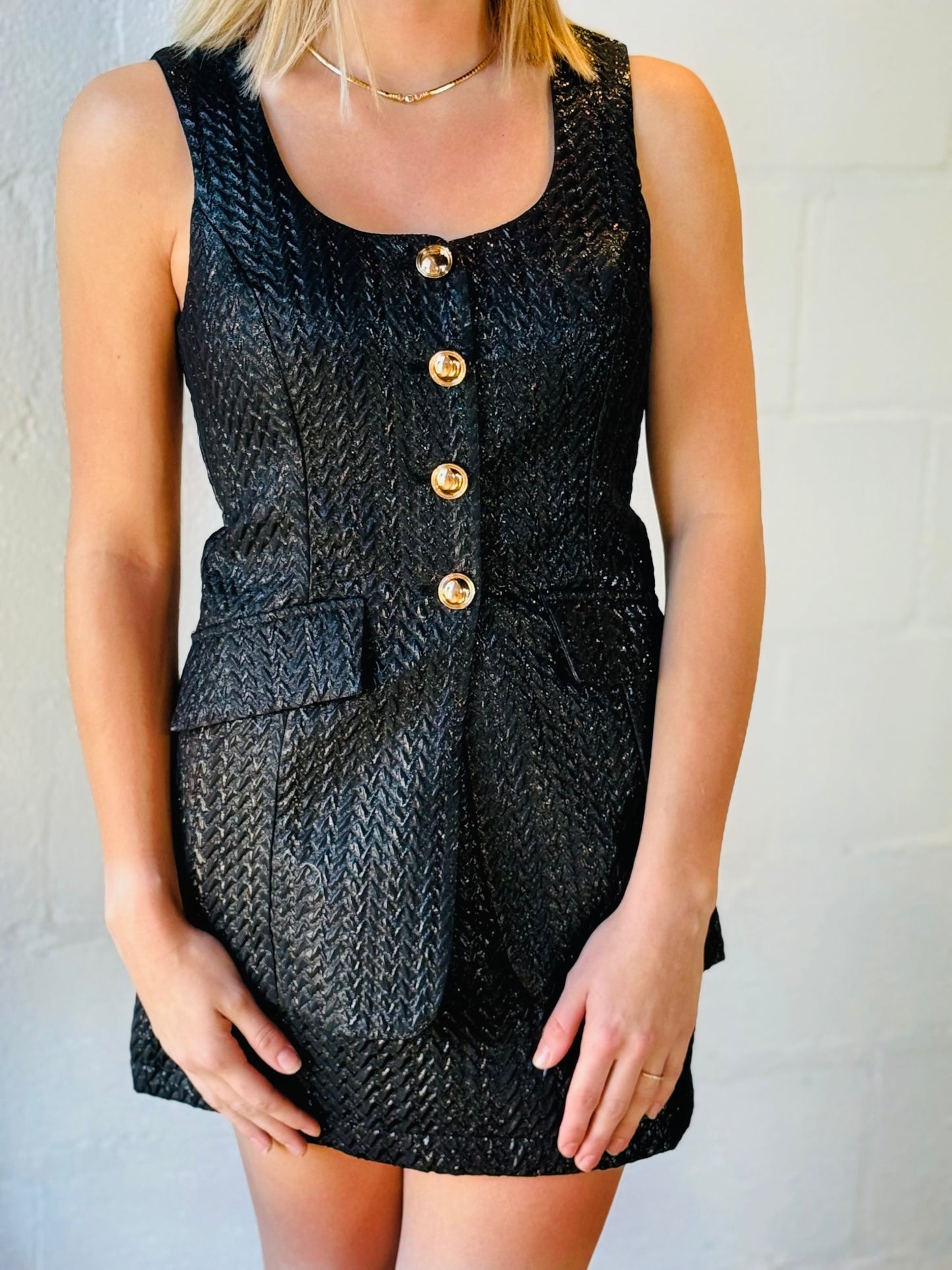 OS LIVVY JACQUARD BLK DRS