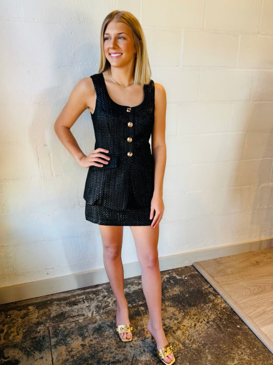 OS LIVVY JACQUARD BLK DRS