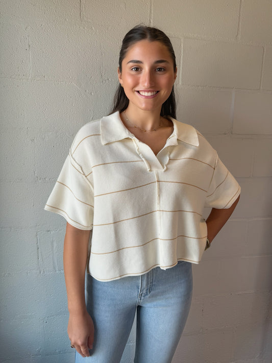 MM ANDREA STRPE KNIT TOP