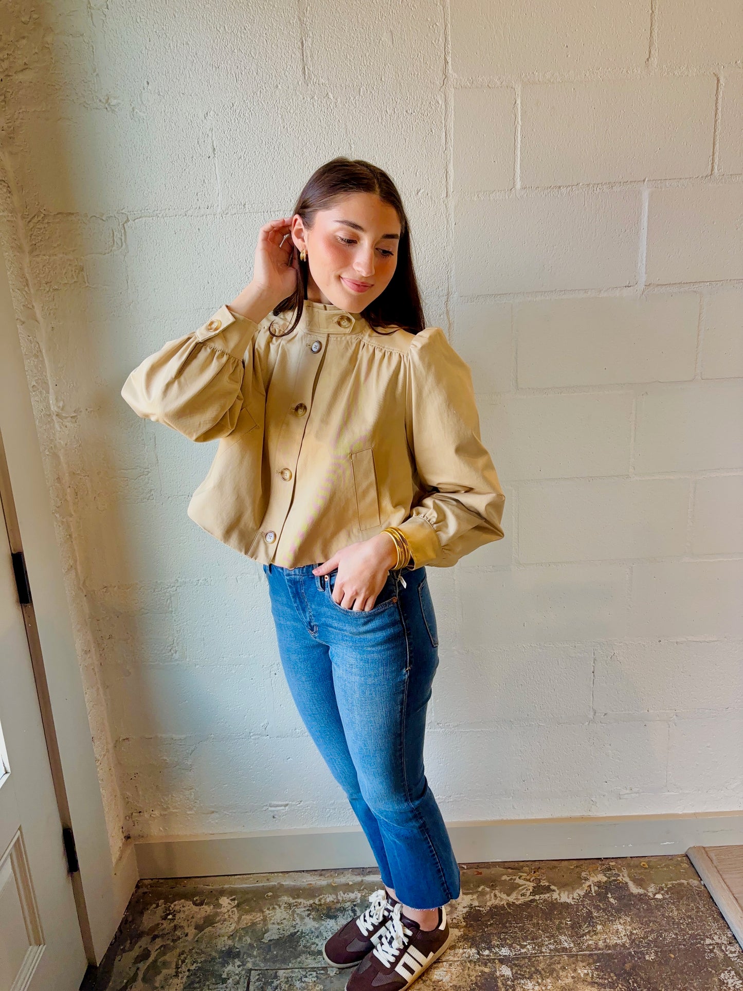 HB BRIT TAN CROP JCKT