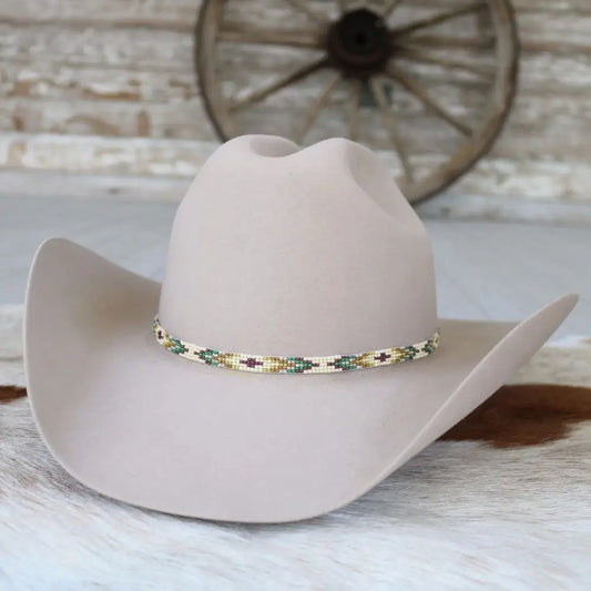 LW BEADED WESTERN HAT BAND SANTA FE