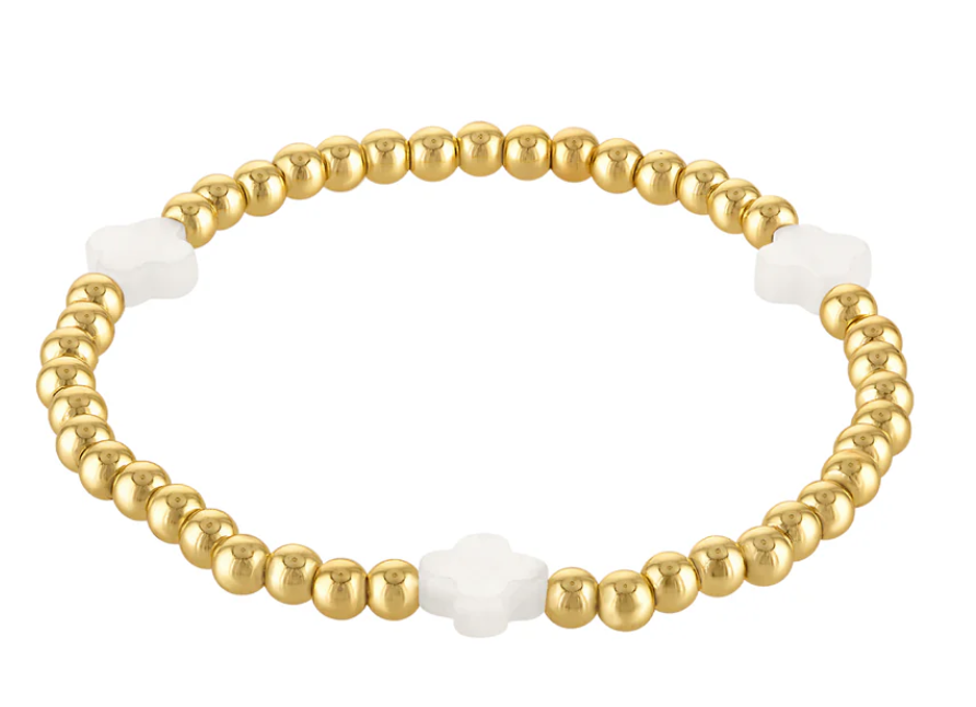 KD 4MM QUATERFOIL STRETCH BRCLET