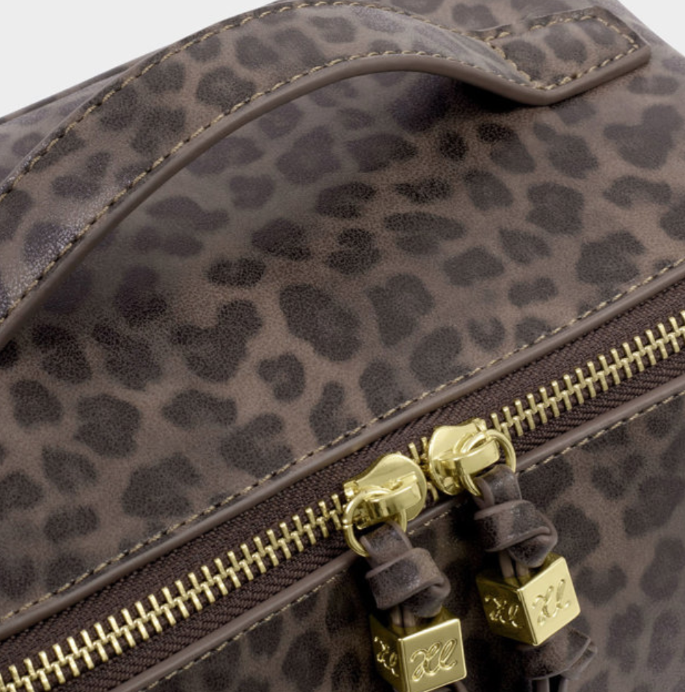 KL MEDIUM MAKE UP BAG LEOPARD