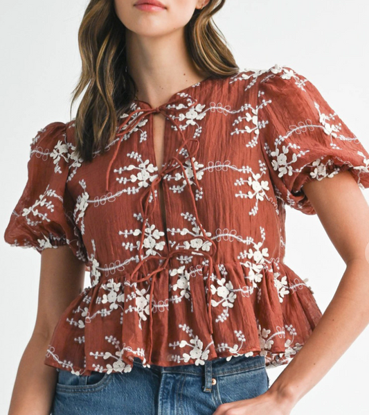 EB EVY MAROON BLOUSE