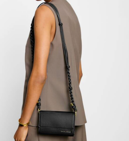KL ARDEN BRAIDED BAG BLK