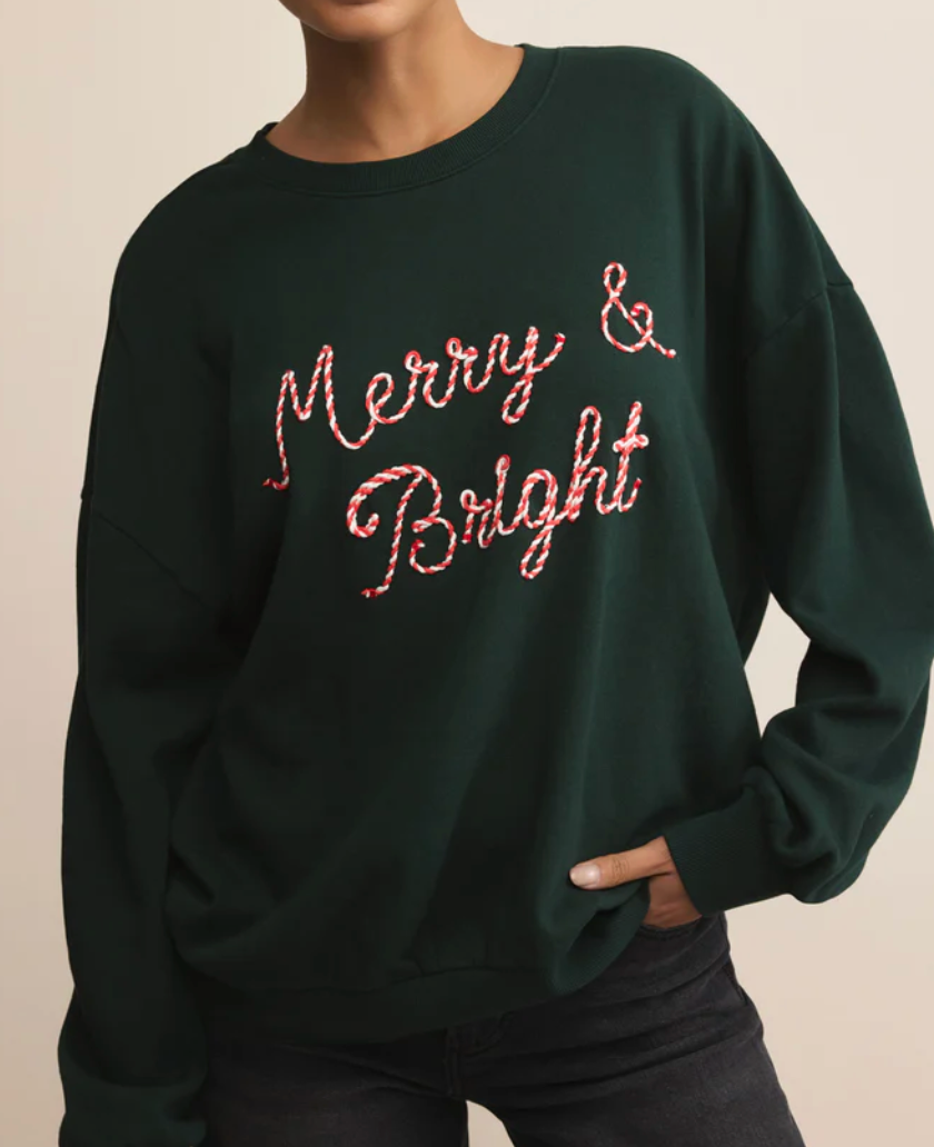 SZ MERRY AND BRIGHT SWTSHRT