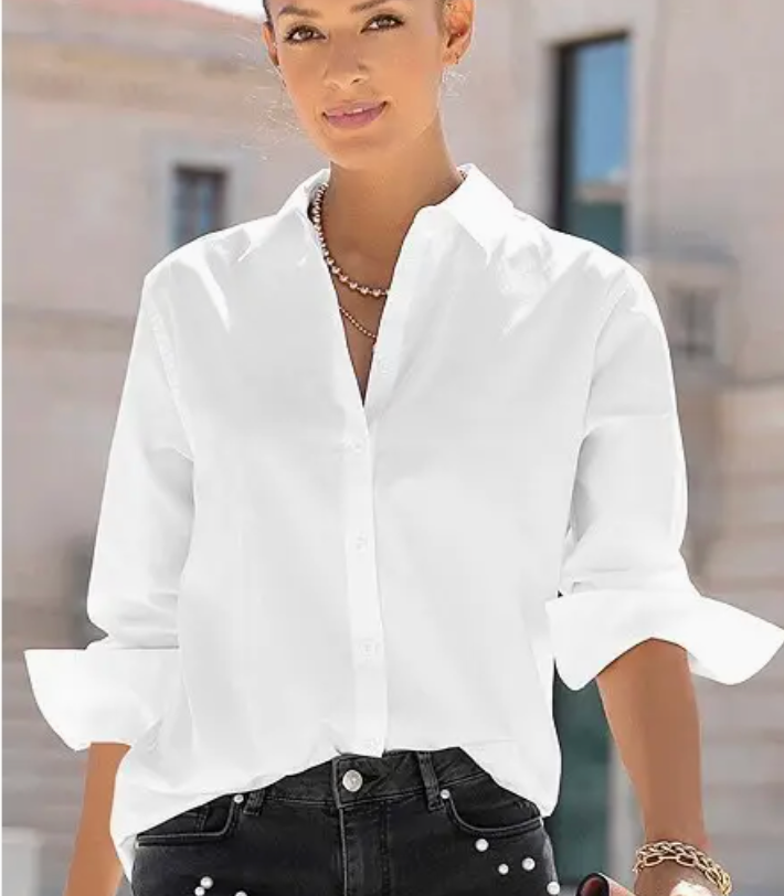 LS WHITE BLOUSE