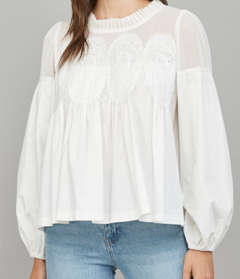 FA HOLLY WHT BLOUSE