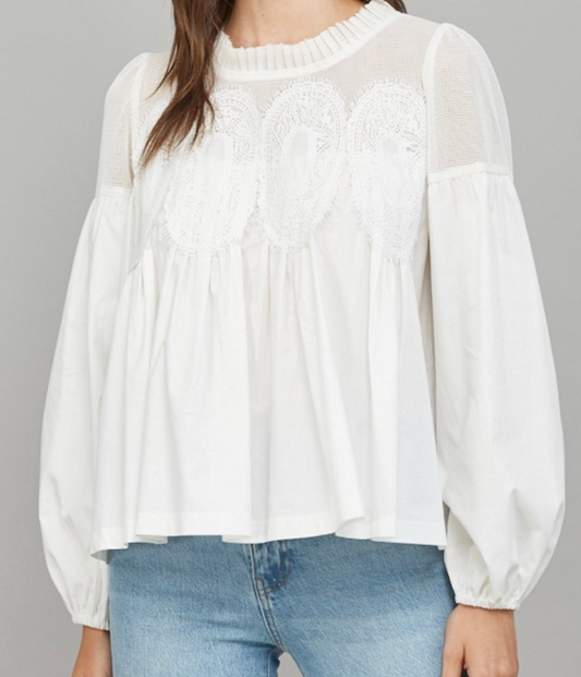 FA HOLLY WHT BLOUSE