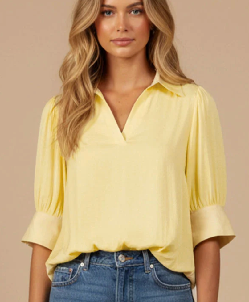 NZ LIVVY BUBBLE BLOUSE YELLOW