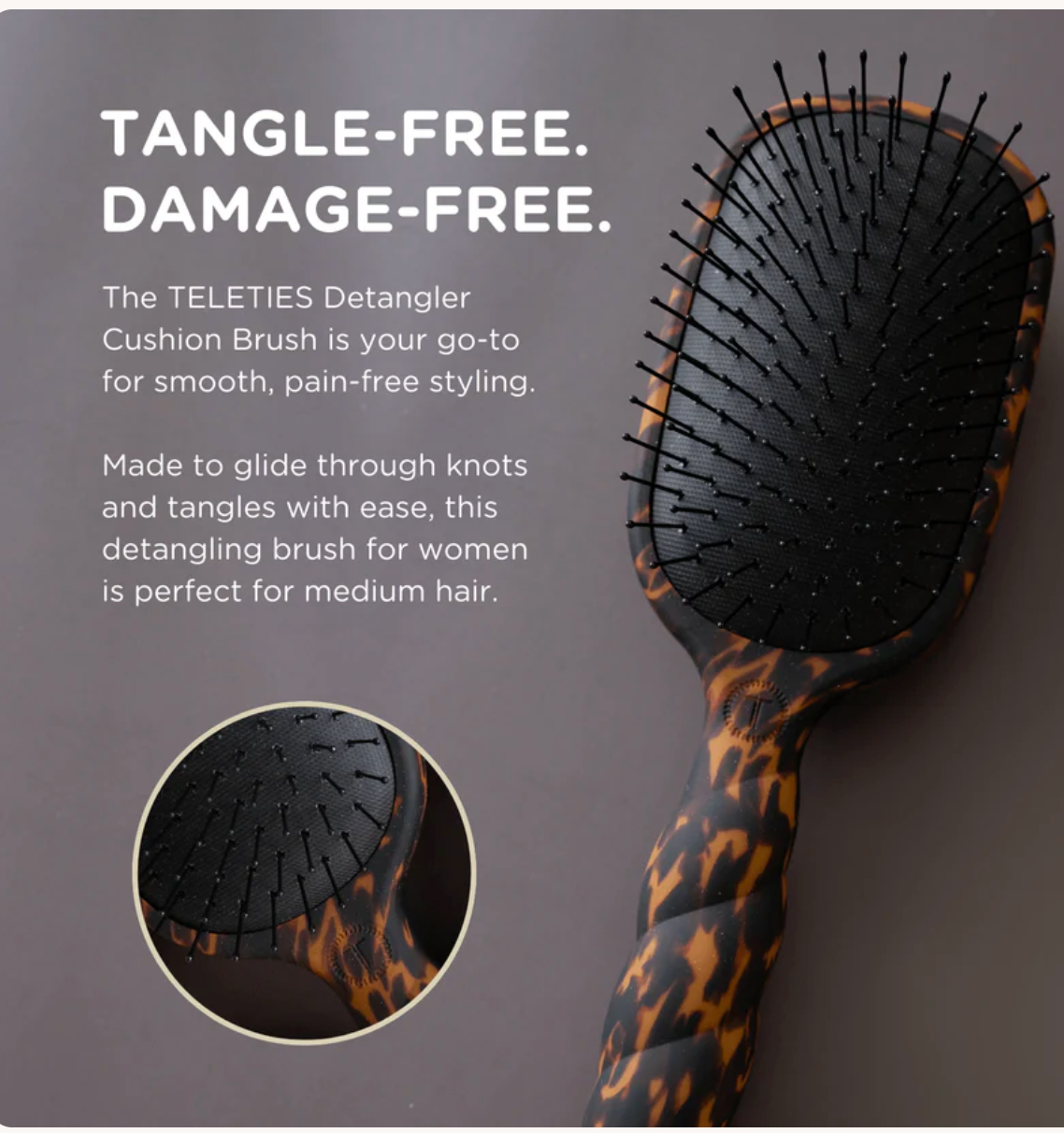 TT DETANGLER HAIRBRUSH TORT.