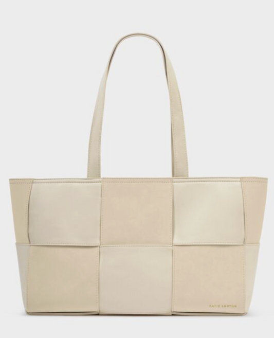 KL TAYA WOVEN TOTE OFF WHITE