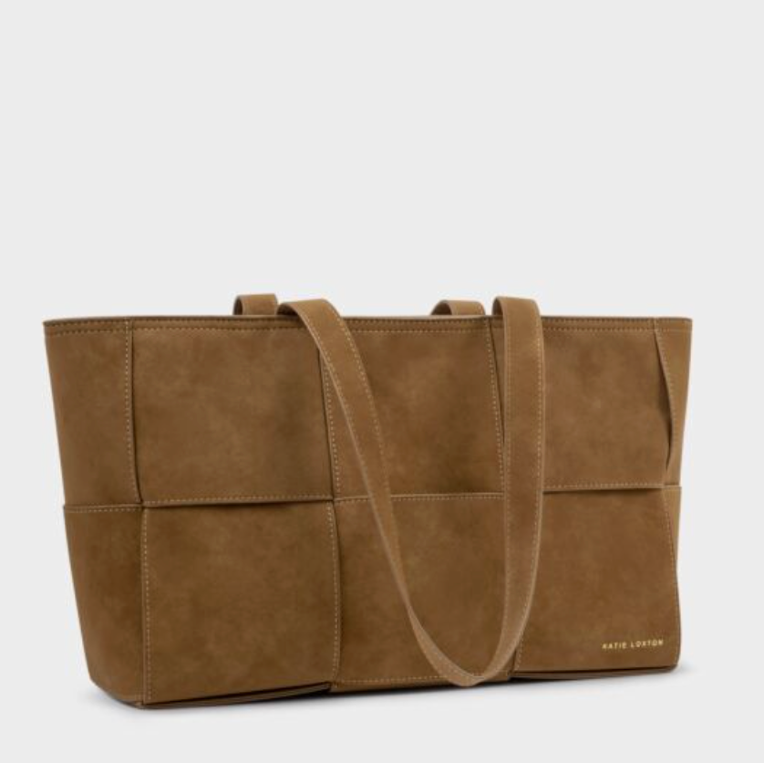 KL TAYA WOVEN TOTE CARAMEL SUEDETTE